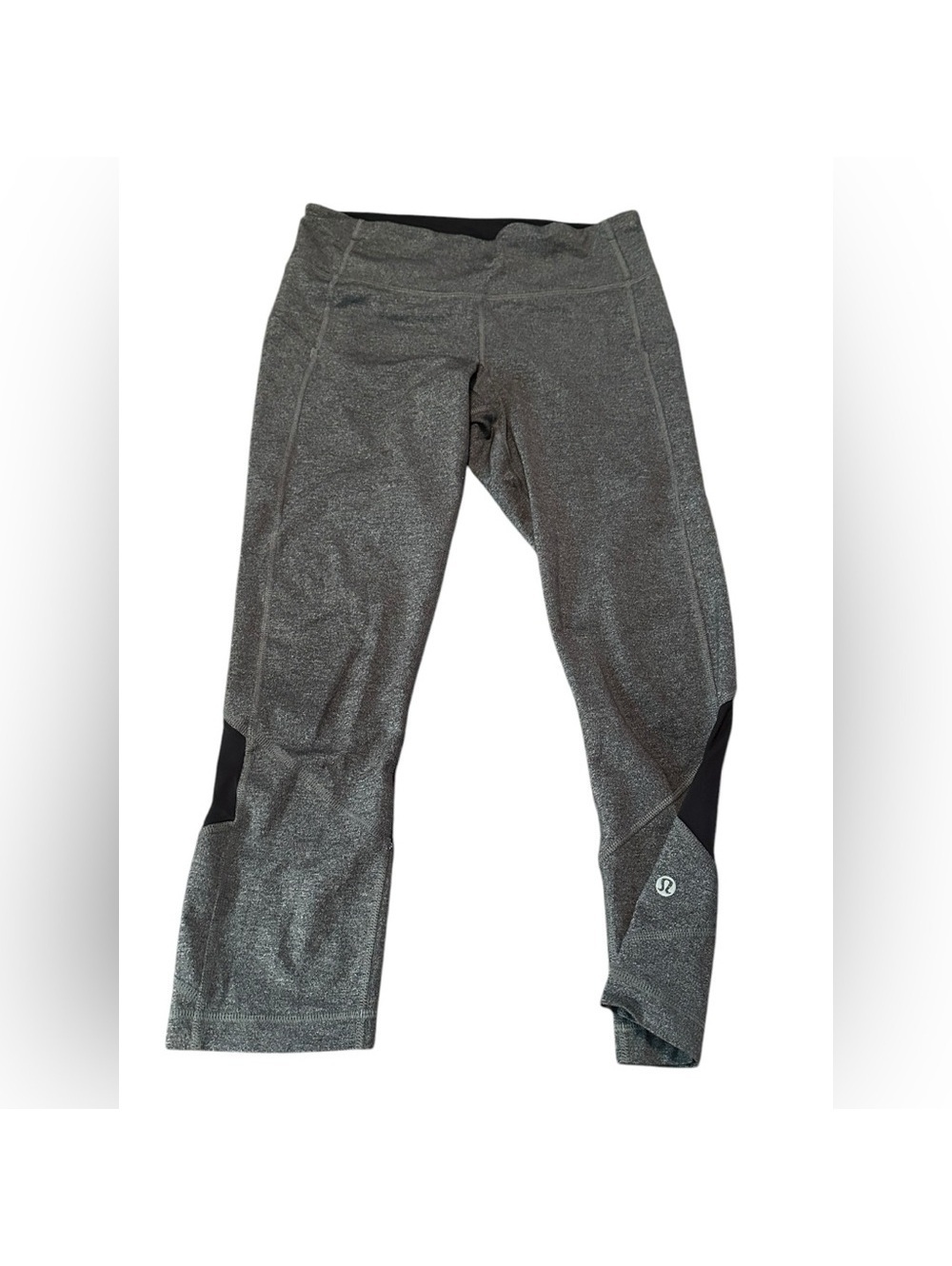 Lululemon Leggings Pace Rival Crop 23” Heathered Gray Running Pant Size 6